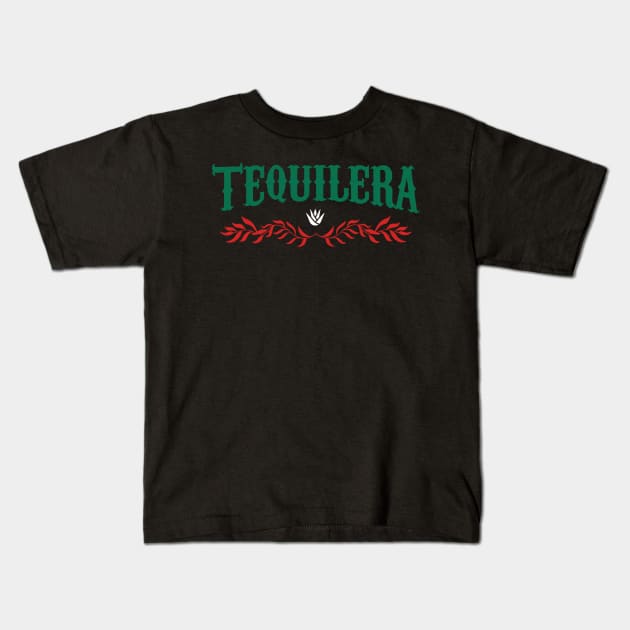 Tequilera - Mezcal - red and green Kids T-Shirt by verde